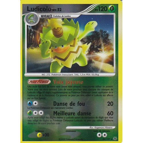 Carte Pokemon - Ludicolo - 34/127 - Holo Reverse - Platine -