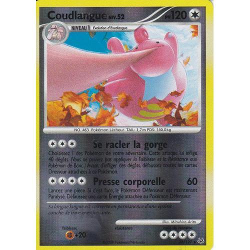 Carte Pokemon - Coudlangue - 33/127 - Holo Reverse - Platine -