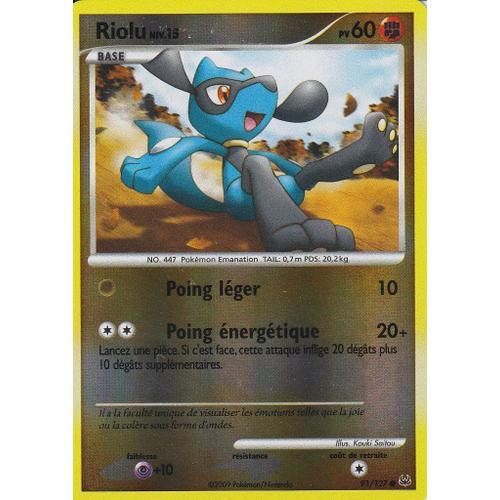 Carte Pokemon - Riolu - 91/127 - Reverse - Platine -
