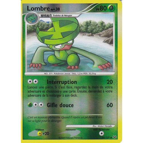 Carte Pokemon - Lombre - 52/127 - Reverse - Platine -