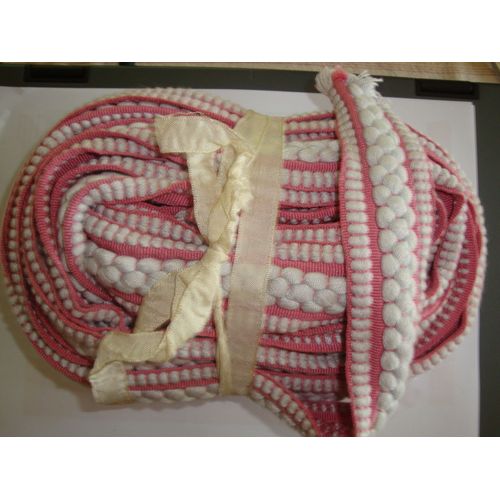 Galon Ancien Rose Et Blanc 8m50 X 4,5cm