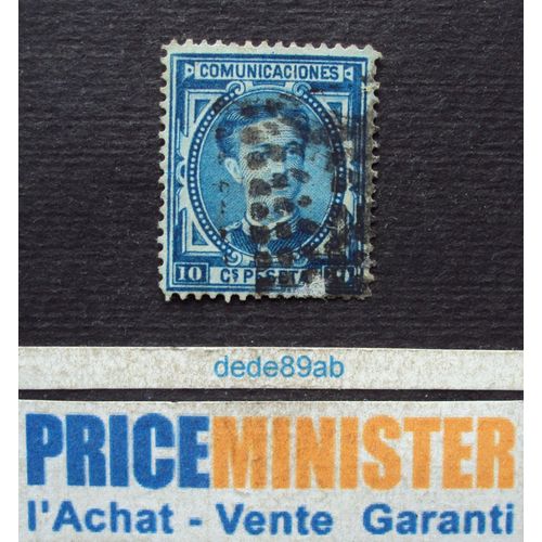 Espagne..  10 Cs Peseta Comunicaciones . Le Roi Alphonse 12 . Oblitéré.