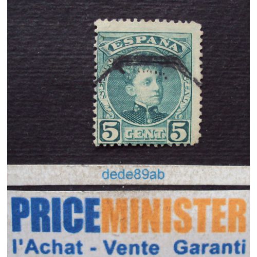 Espagne..  5 Cent Espana . Le Roi Alphonse 13 . Oblitéré.