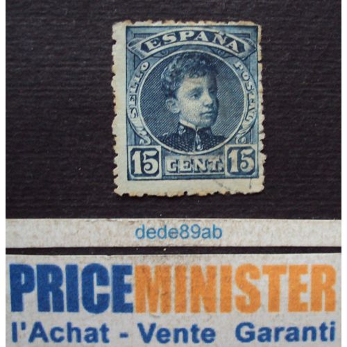 Espagne..  15 Cent Espana . Le Roi Alphonse 13 . Oblitéré.