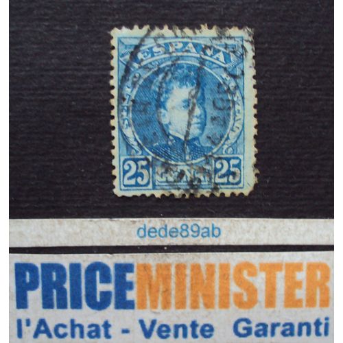 Espagne..  25 Cent Espana . Le Roi Alphonse 13 . Oblitéré.