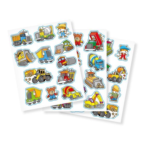 Gommettes Engins De Chantier 2,3 À 4,6 Cm 34 Pièces