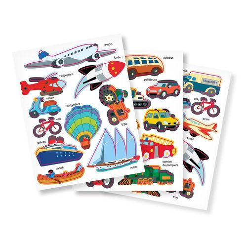 Gommettes Transports 1,2 À 6,5 Cm 30 Pièces