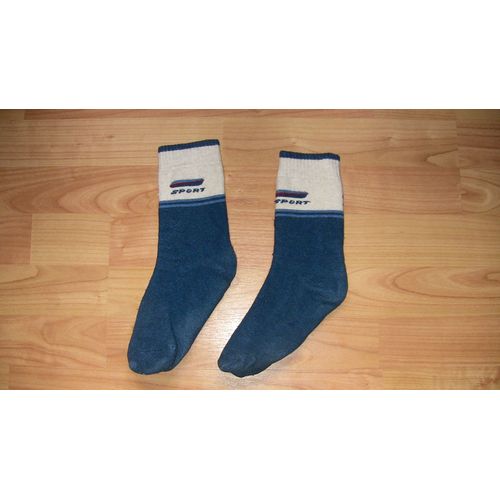 Chaussettes Bleu Et Écru 8/12 Ans