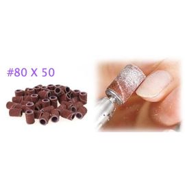 50 Embouts Manchons #80 Gros Grains 80 Ponceuse Emeri Rouleaux Lime Ongle 