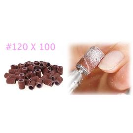 100 Embouts Manchons #120 Grain Moyen 120 Ponceuse Emeri Rouleaux Lime Ongle 