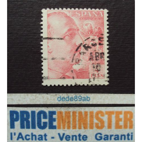 Espagne..  4 Ptas Espana . Le Général Franco . Oblitéré.