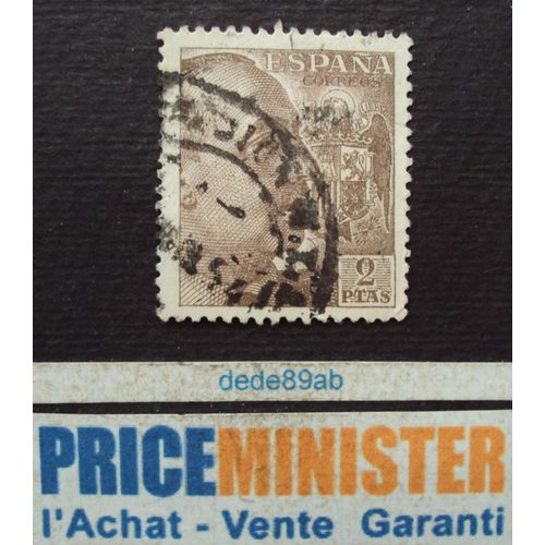 Espagne..  2 Ptas Espana . Le Général Franco . Oblitéré.