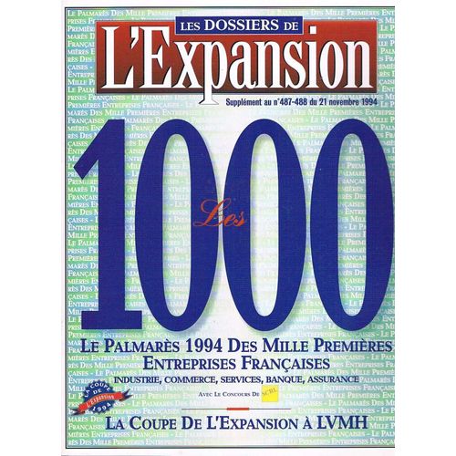 L'expansion   N°487 Sup   21 Nov 1994: 1000 Entreprises Francaises