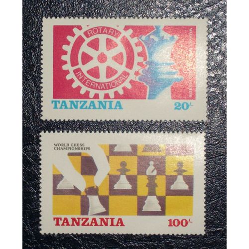 Tanzanie N° 275 Et 276 Neufs Sans Charnière De 1986 - Lot De 2 Timbres « Rotary International Et Championnats Du Monde D'échecs » - Cote 18,29 Euros