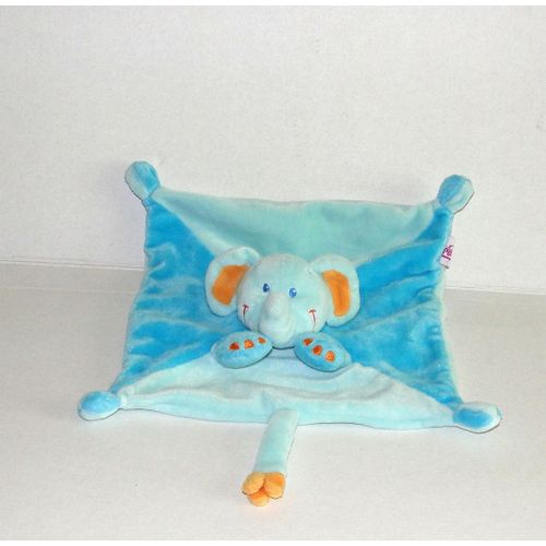 Doudou Elephant Bleu Pommette