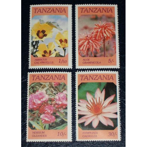 Tanzanie N° 281 À 284 Neufs Sans Charnière De 1986 - Lot De 4 Timbres « Flore. Fleurs Spécifiques De Tanzanie » - Cote 6,86 Euros