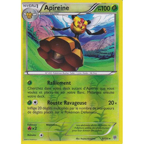 Carte Pokemon - Apirene - 5/135 - Holo Reverse - Tempete Plasma -