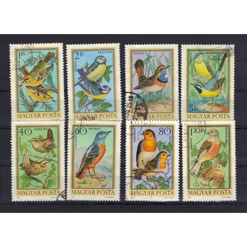 Hongrie 1973 Poste Aerienne : Oiseaux Divers - Série Entière De 8 Timbres Oblitérés Cote 20 ¿