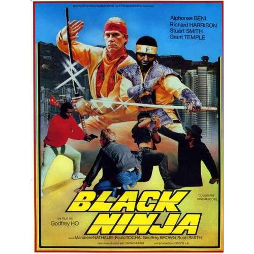 Black Ninja - Véritable Affiche De Cinéma Pliée - Format 120x160 Cm - De Godfrey Ho Avec Richard Harrison, Alphonse Beni  - 1987