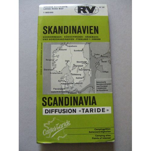 Carte Routiere 1/800000° Scandinavie