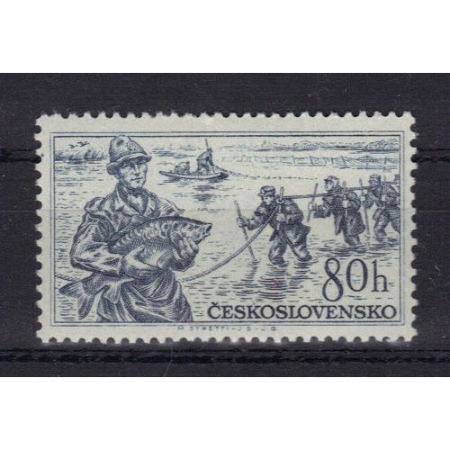 Tchecoslovaquie 1956 : Richesses Nationales : Pêche - Timbre Neuf **