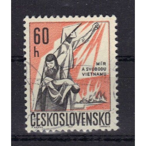 Tchecoslovaquie 1967 : 6è Congrès National Des Syndicats Ouvriers : Aide Au Vietnam - Timbre Oblitéré