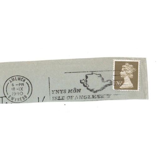 Timbre Britannique Sur Coin D'enveloppe (Flamme Ynys Môn /Isle Of Anglesy) 1990