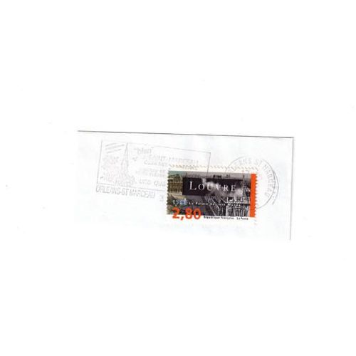 Timbre Français (Louvre) Sur Coin D'enveloppe (Flamme : Orléans)