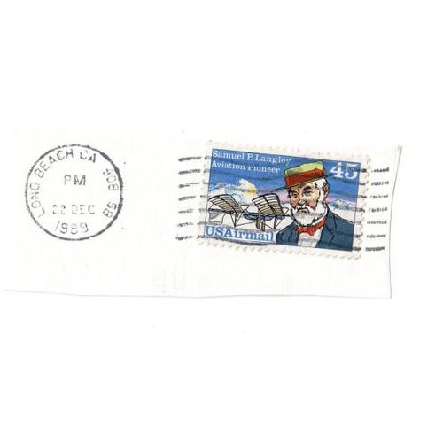 Timbre Des U.S.A. Oblitéré Sur Coin D'enveloppe (Langley) 1989