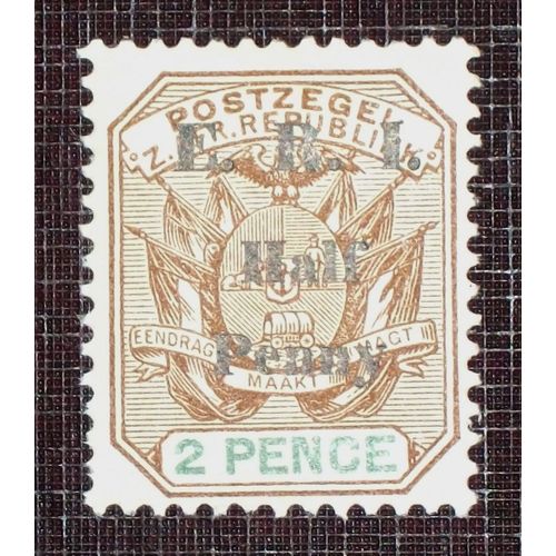 Transvaal N° 137 Neuf Sans Charnière De 1901 - 1/2p Sur 2p Brun Et Vert « Armoiries » Surchargé E.R.I.