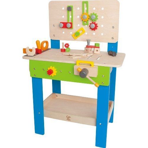 Hape Construction - 3602452 - Jeu D'imitation - Etabli Avec Marteau - Tournevis - Vis En Boîte - 27 Pièces - 62 X 38,1 X 75,2 Cm