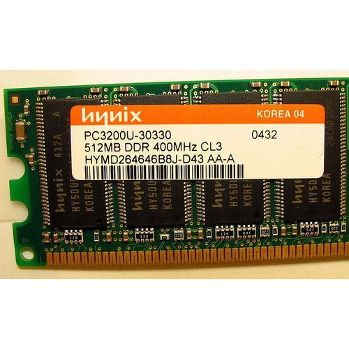 Hynix HYMD264646D8J-D43 AA-M - Mémoire - 512 Mo - DDR - 400 MHz - PC3200U-30330