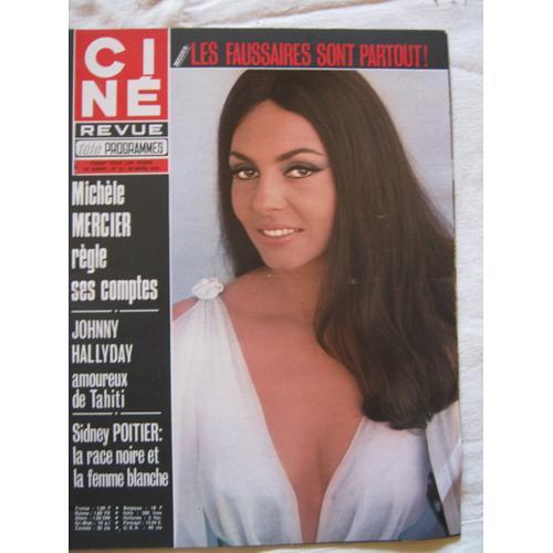 Cine Revue - Tele-Programmes - 52e Annee - N° 13 - 26 Mars 1972 - Johnny Hallyday - Michèle Mercier - Sidney Poitier -