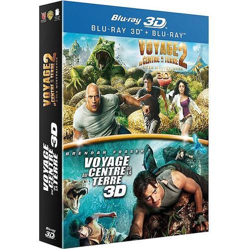 Voyage Au Centre De La Terre + Voyage Au Centre De La Terre 2 : L'île Mystérieuse - Pack Blu-Ray 3d - Blu-Ray