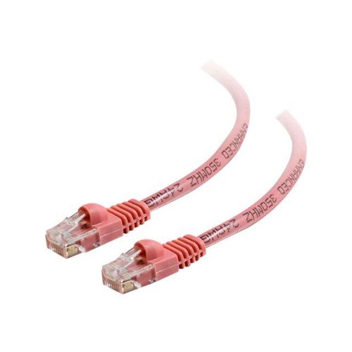 C2G Cat5e Booted Unshielded (UTP) Network Patch Cable - Cordon de raccordement - RJ-45 (M) pour RJ-45 (M) - 50 cm - UTP - CAT 5e - moulé, sans crochet, bloqué - rose