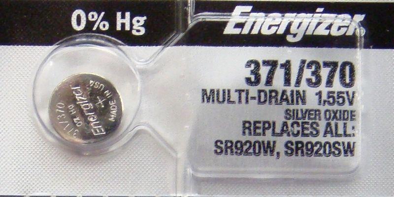 1 pile de montre Energizer 371, pile SR920SW ou 370 