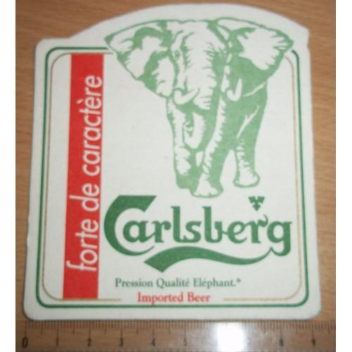 Sous-Bock Sous Verre Cartonné Bière 2 Faces Imprimées Carlsberg Pression Qualité Éléphant Imported Beer Carl Jacobsen