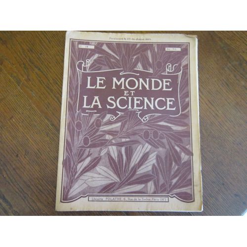 Le Monde Et La Science  N° 19 : Chemins De Fer / Coutellerie / Cidre / Construction