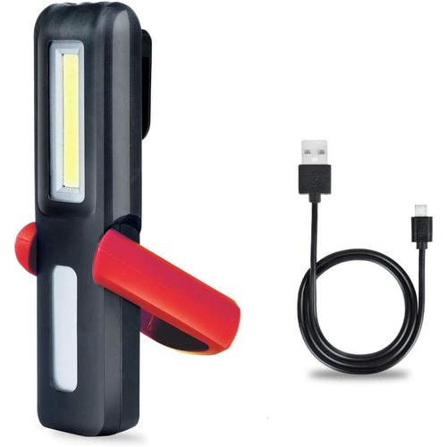 Lampe Mecanicien LED Rechargeable Lampe de Travail COB Portable Rechargeable USB Lampe Torche ¿¿ LED avec Aimant