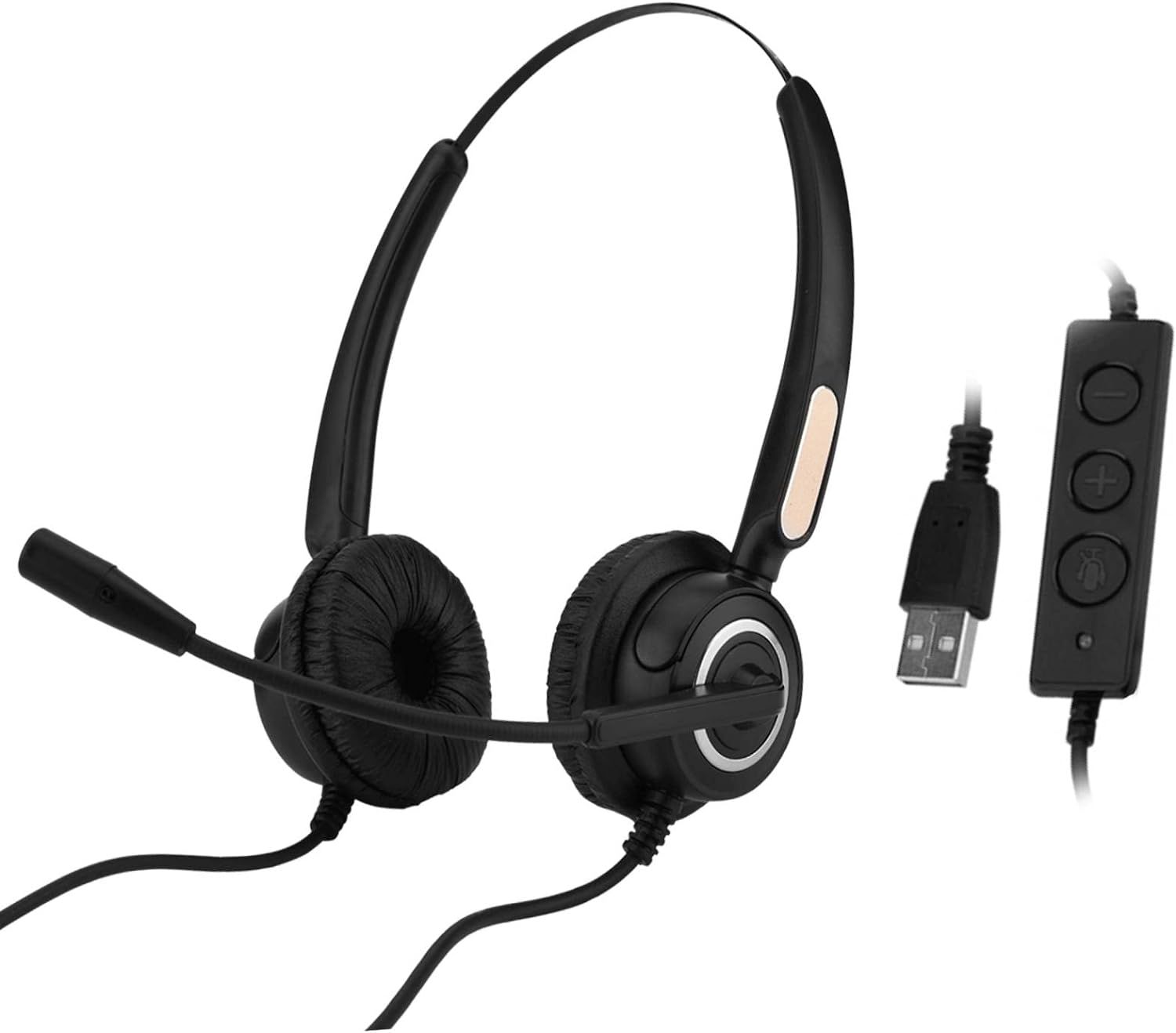 Casque Telephone avec Microphone, Casque Centre d'Appel USB L¿¿ger avec Fonction de R¿¿duction du Bruit pour Discuter, Centre d'Appels, Skype, Voip, etc.