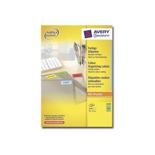 Avery - Étiquettes pour dossiers - vert - 70 x 37 mm 2400 étiquette(s) ( 100 feuille(s) x 24 )