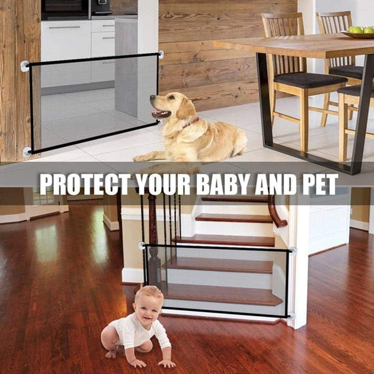 Portable Dog Gate - Foldable Barrier For Pets - 3