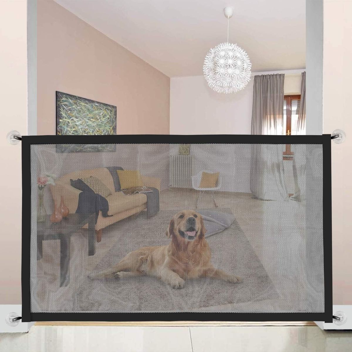 Portable Dog Gate - Foldable Barrier For Pets - 4