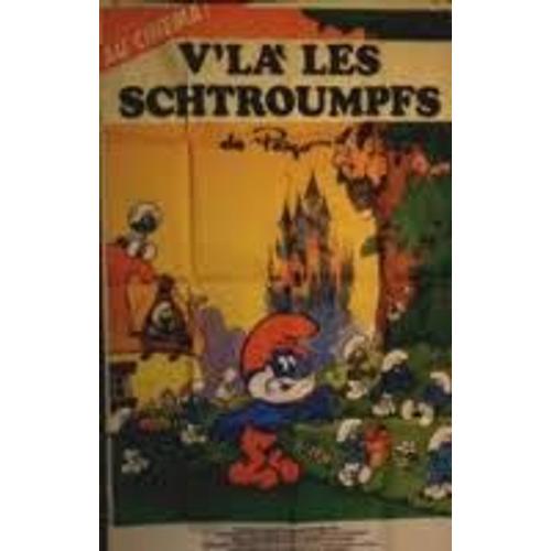 V'la Les Schtroumpfs - Peyo - Hanna Barbera - Affiche De Cinéma Pliée 60x40 Cm