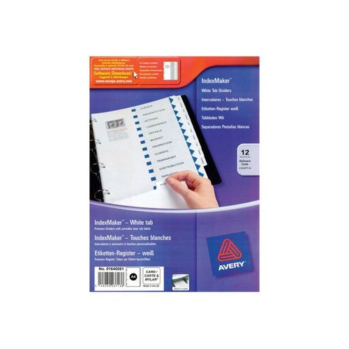 Avery Index Maker - Séparateurs - blanc - 12 unités
