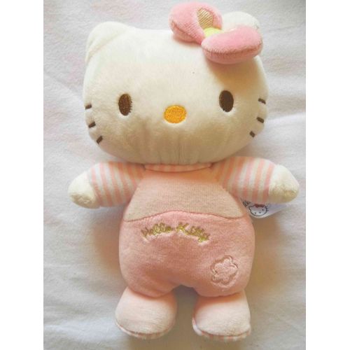Doudou Chat Cat Hello Kitty Rose Et Blanc Grelot