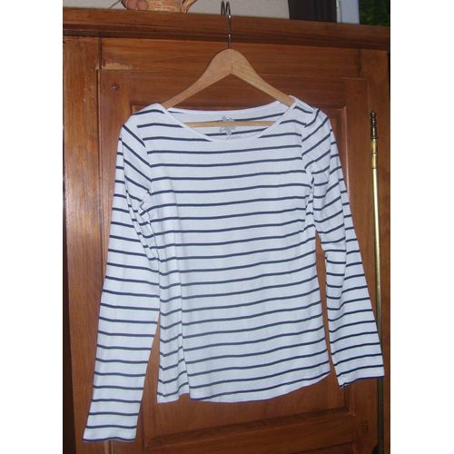 T-Shirt Camaïeu T Xs Raye Bleu/Blanc Comme Neuf