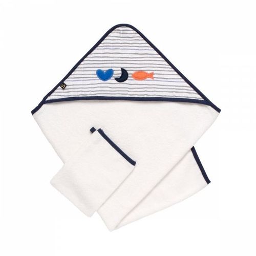 Cape De Bain Et Gant De Toilette Baby Sailor