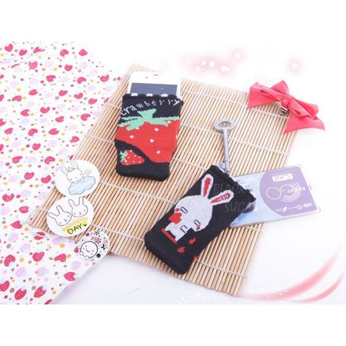 Étui Housse Portable Téléphone Bijoux Pochette Chaussette Lot De 2 Pieces Tête De Mort Pirate Lapin Fraise