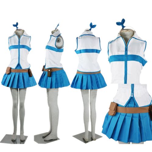 Livraison Immédiate Cosplay Tail Lucy Fairy Costume Ensemble Haut Veste Habit Vetement